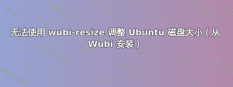 无法使用 wubi-resize 调整 Ubuntu 磁盘大小（从 Wubi 安装）