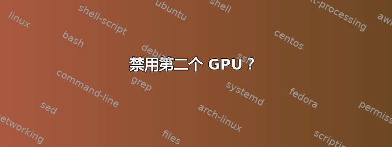 禁用第二个 GPU？