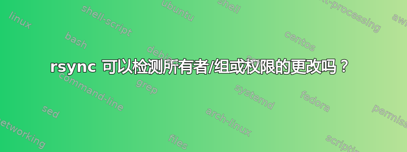 rsync 可以检测所有者/组或权限的更改吗？