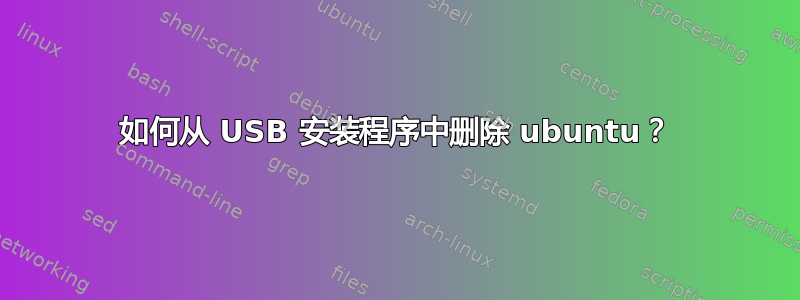 如何从 USB 安装程序中删除 ubuntu？