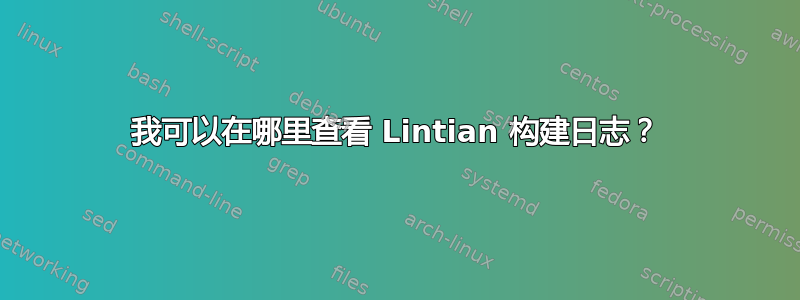 我可以在哪里查看 Lintian 构建日志？