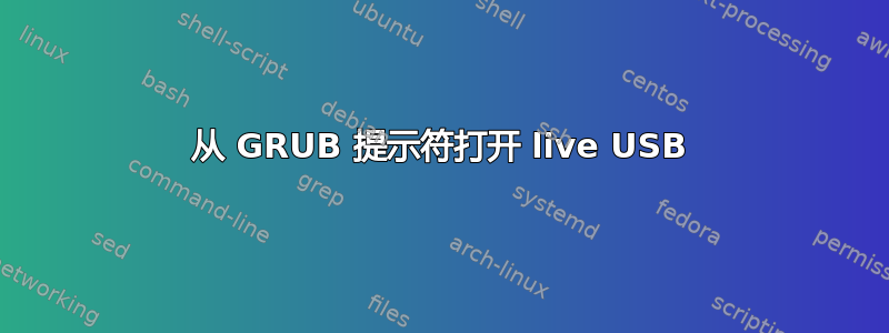 从 GRUB 提示符打开 live USB