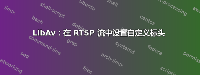 LibAv：在 RTSP 流中设置自定义标头