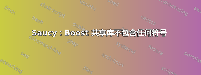 Saucy：Boost 共享库不包含任何符号