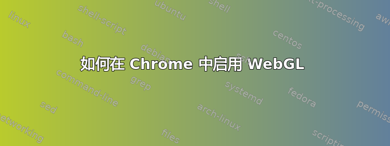 如何在 Chrome 中启用 WebGL