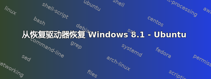 从恢复驱动器恢复 Windows 8.1 - Ubuntu