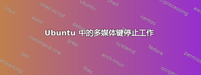 Ubuntu 中的多媒体键停止工作