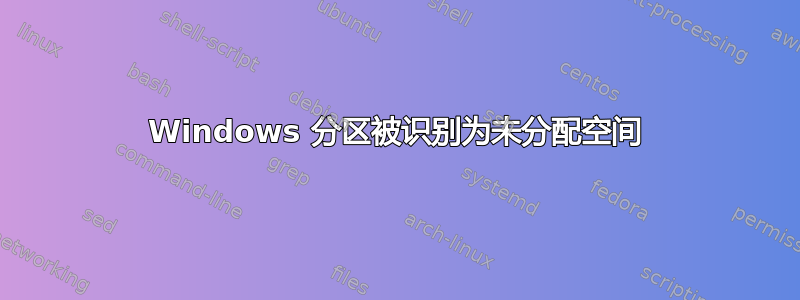 Windows 分区被识别为未分配空间