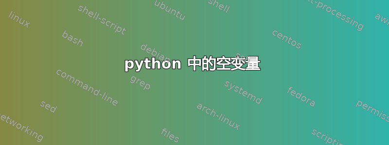 python 中的空变量