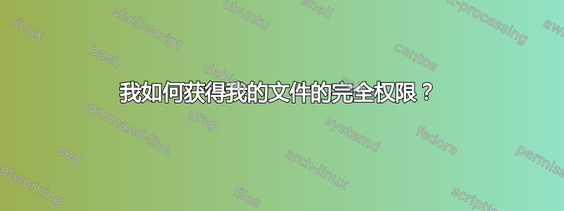 我如何获得我的文件的完全权限？