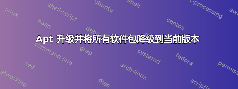 Apt 升级并将所有软件包降级到当前版本