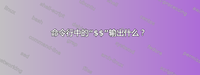 命令行中的“$$”输出什么？