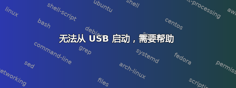 无法从 USB 启动，需要帮助