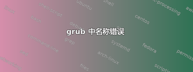 grub 中名称错误