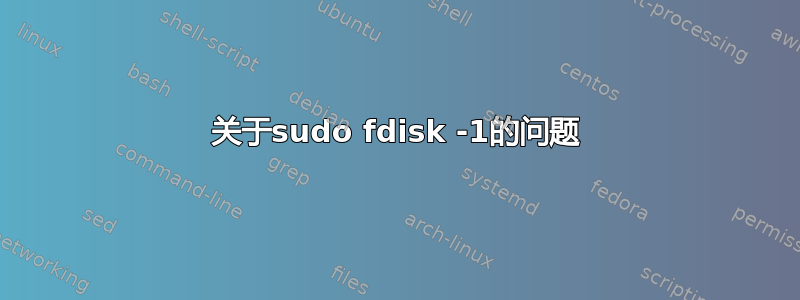 关于sudo fdisk -1的问题