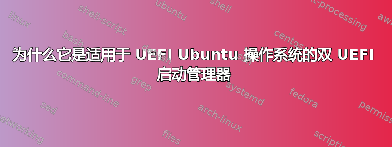 为什么它是适用于 UEFI Ubuntu 操作系统的双 UEFI 启动管理器