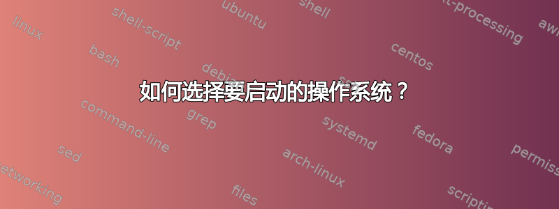 如何选择要启动的操作系统？