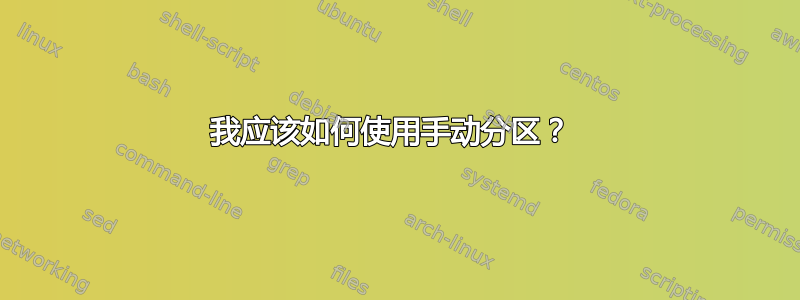 我应该如何使用手动分区？ 