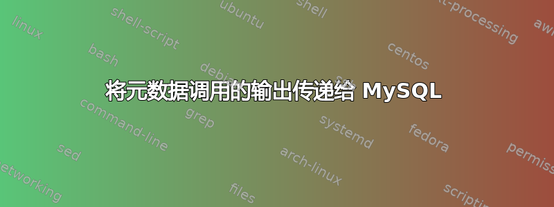 将元数据调用的输出传递给 MySQL