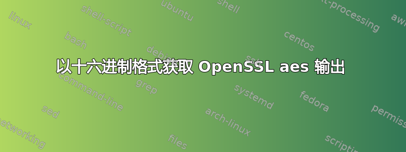 以十六进制格式获取 OpenSSL aes 输出