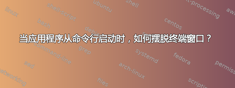 当应用程序从命令行启动时，如何摆脱终端窗口？