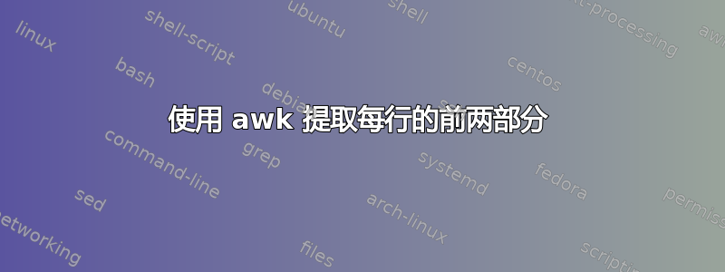 使用 awk 提取每行的前两部分