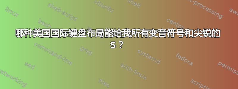 哪种美国国际键盘布局能给我所有变音符号和尖锐的 S？