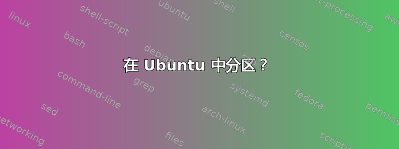 在 Ubuntu 中分区？