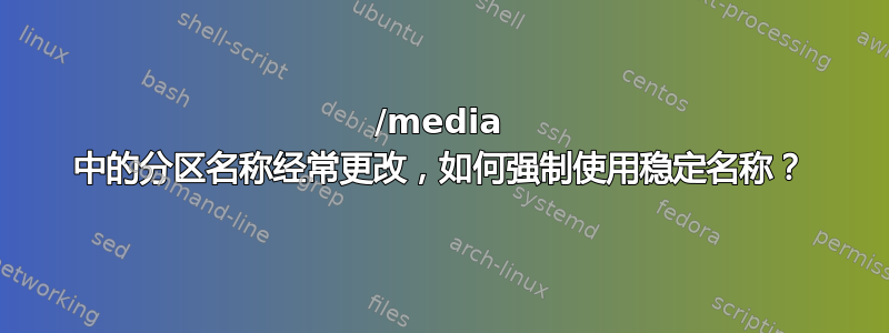 /media 中的分区名称经常更改，如何强制使用稳定名称？