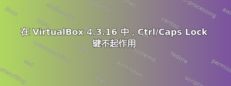 在 VirtualBox 4.3.16 中，Ctrl/Caps Lock 键不起作用