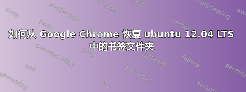 如何从 Google Chrome 恢复 ubuntu 12.04 LTS 中的书签文件夹