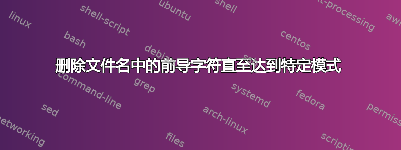 删除文件名中的前导字符直至达到特定模式