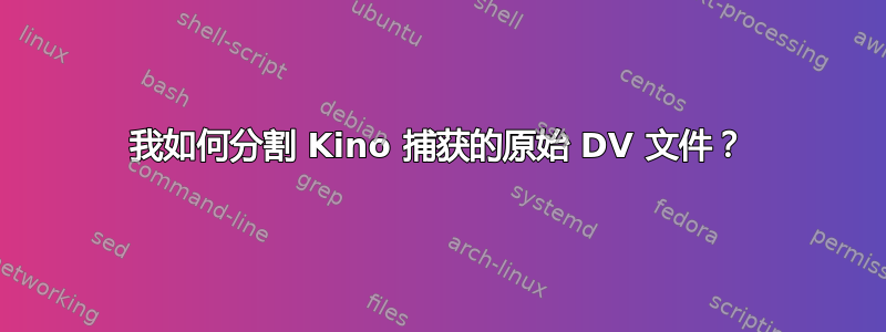 我如何分割 Kino 捕获的原始 DV 文件？