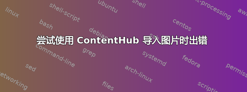 尝试使用 ContentHub 导入图片时出错