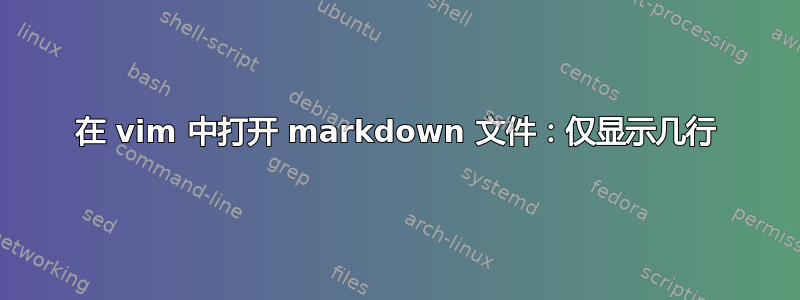 在 vim 中打开 markdown 文件：仅显示几行