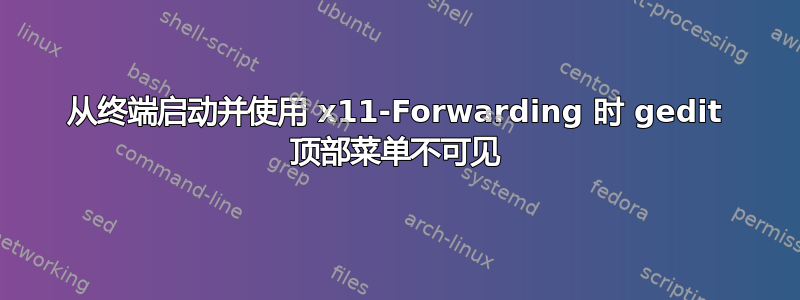 从终端启动并使用 x11-Forwarding 时 gedit 顶部菜单不可见