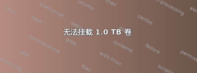 无法挂载 1.0 TB 卷