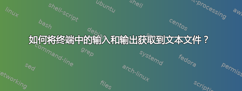 如何将终端中的输入和输出获取到文本文件？