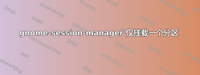 gnome-session-manager 仅挂载一个分区