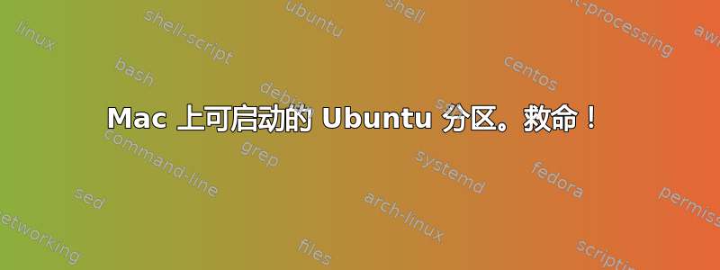 Mac 上可启动的 Ubuntu 分区。救命！