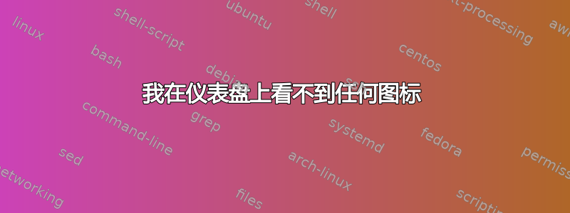 我在仪表盘上看不到任何图标