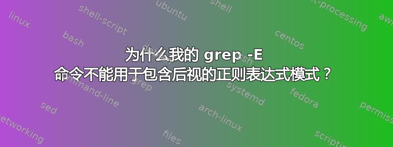 为什么我的 grep -E 命令不能用于包含后视的正则表达式模式？