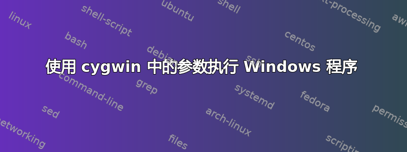 使用 cygwin 中的参数执行 Windows 程序