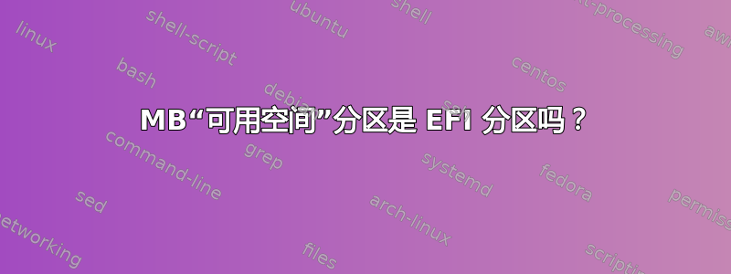 1 MB“可用空间”分区是 EFI 分区吗？