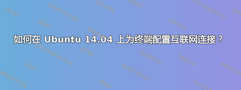 如何在 Ubuntu 14.04 上为终端配置互联网连接？