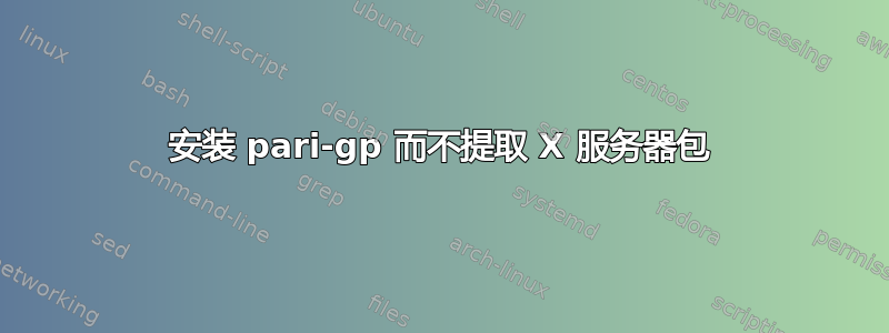 安装 pari-gp 而不提取 X 服务器包