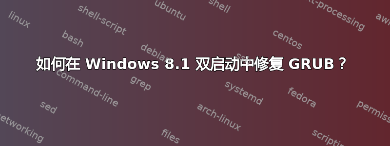 如何在 Windows 8.1 双启动中修复 GRUB？