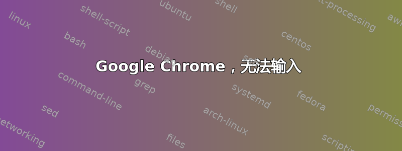 Google Chrome，无法输入