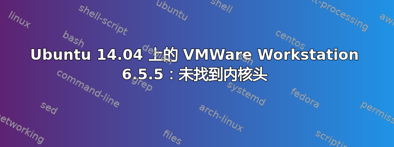 Ubuntu 14.04 上的 VMWare Workstation 6.5.5：未找到内核头