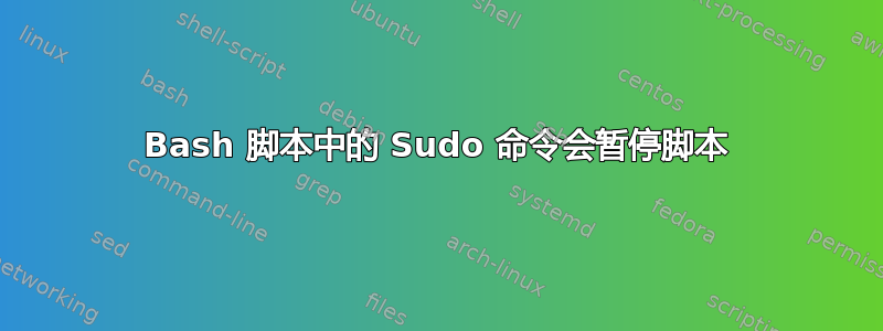 Bash 脚本中的 Sudo 命令会暂停脚本